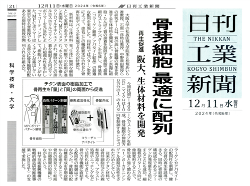日刊工業新聞 20241211 骨芽細胞 最適に配列.png